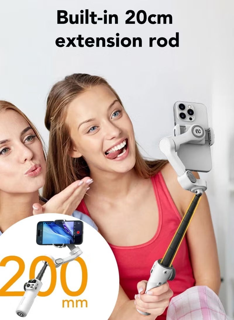 اوتشوان مثبت هاتف ذكي من نوع Smart X2 بثلاثة أطوار، مع عصا إضافة مدمجة بطول 20 سم، وقاعدة قياسية محمولة، وتصوير باندورة 360 درجة، وتسجيل فيديو - Image 2